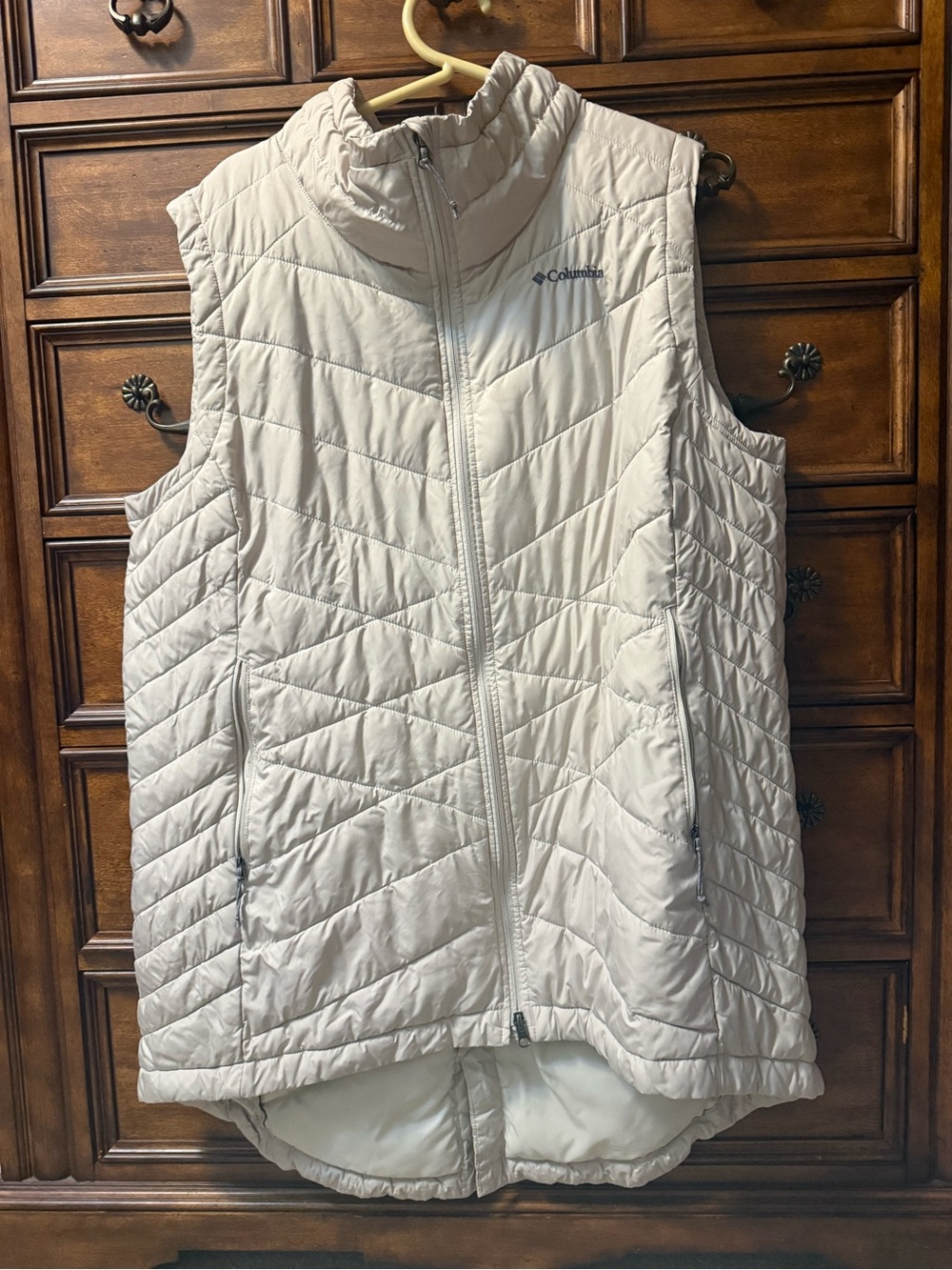 Columbia Women's Light Beige Quilted Long Vest